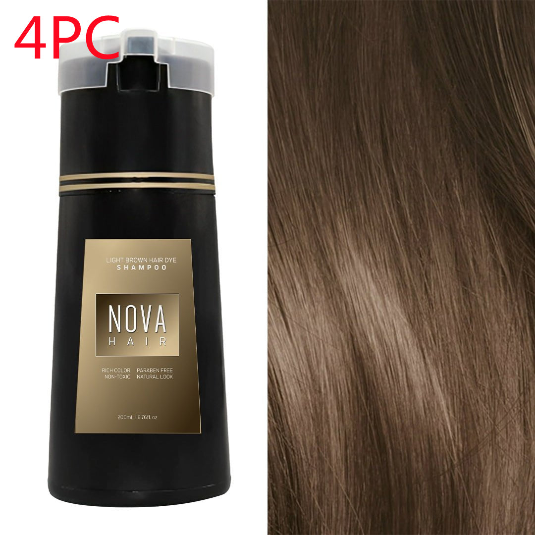 Nexora Natural Hair Color Shampoo — 3-in-1 Black
