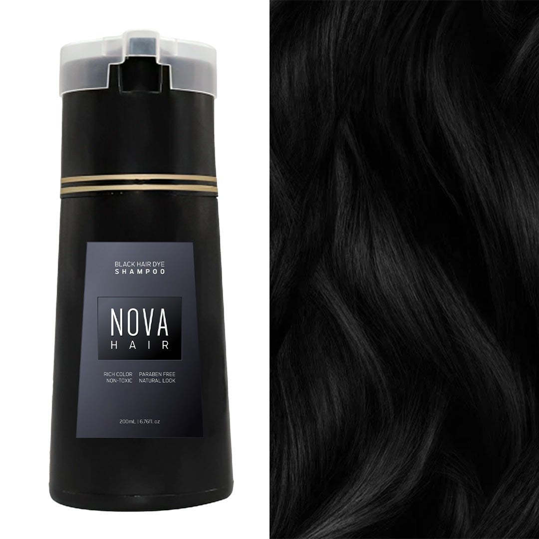 Nexora Natural Hair Color Shampoo — 3-in-1 Black