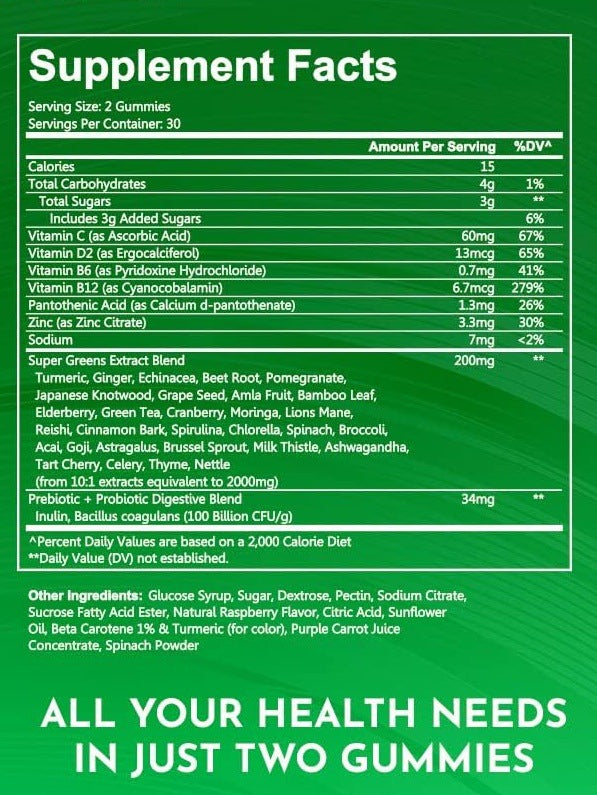 Nexora Greens & Vegetable Wellness Gummies