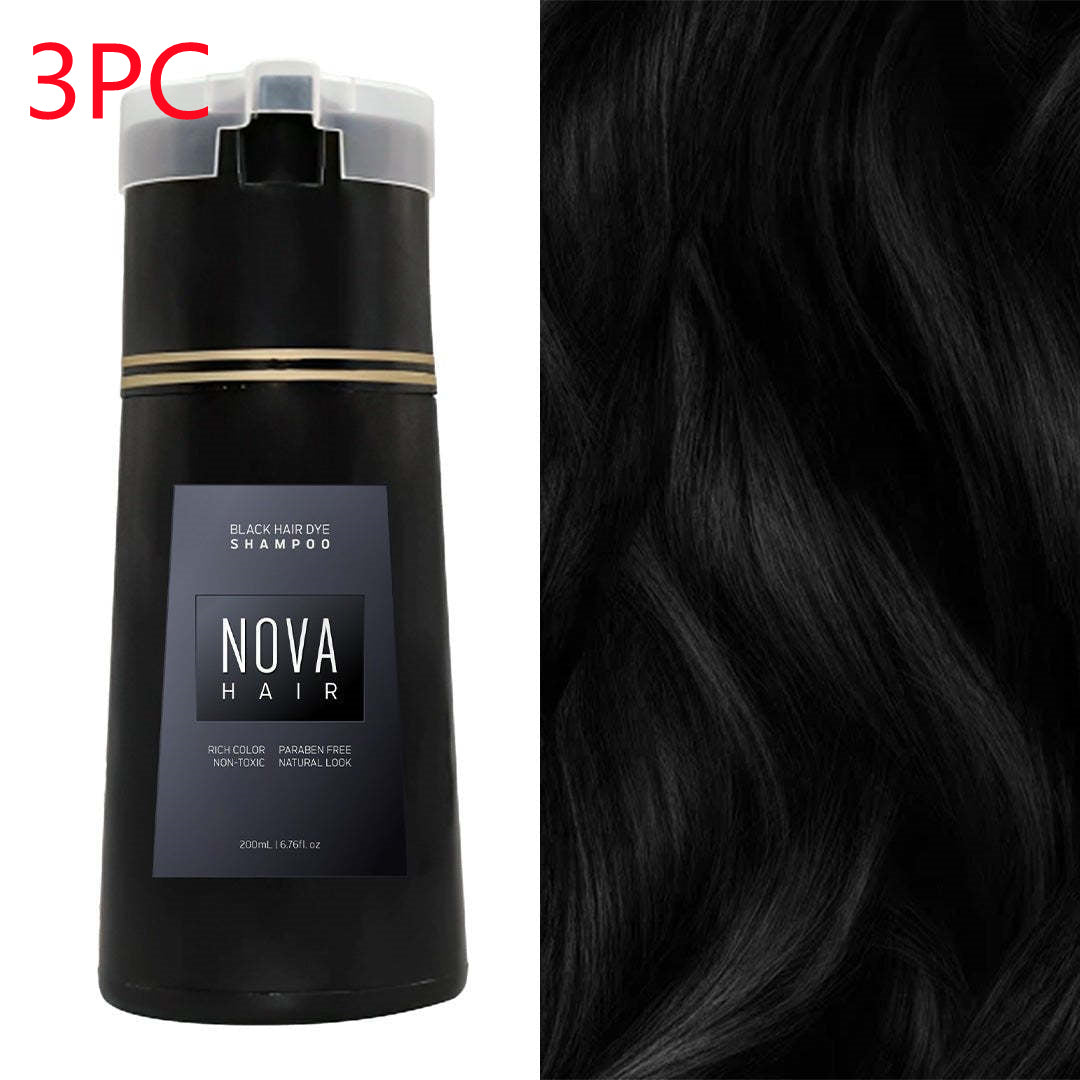 Nexora Natural Hair Color Shampoo — 3-in-1 Black