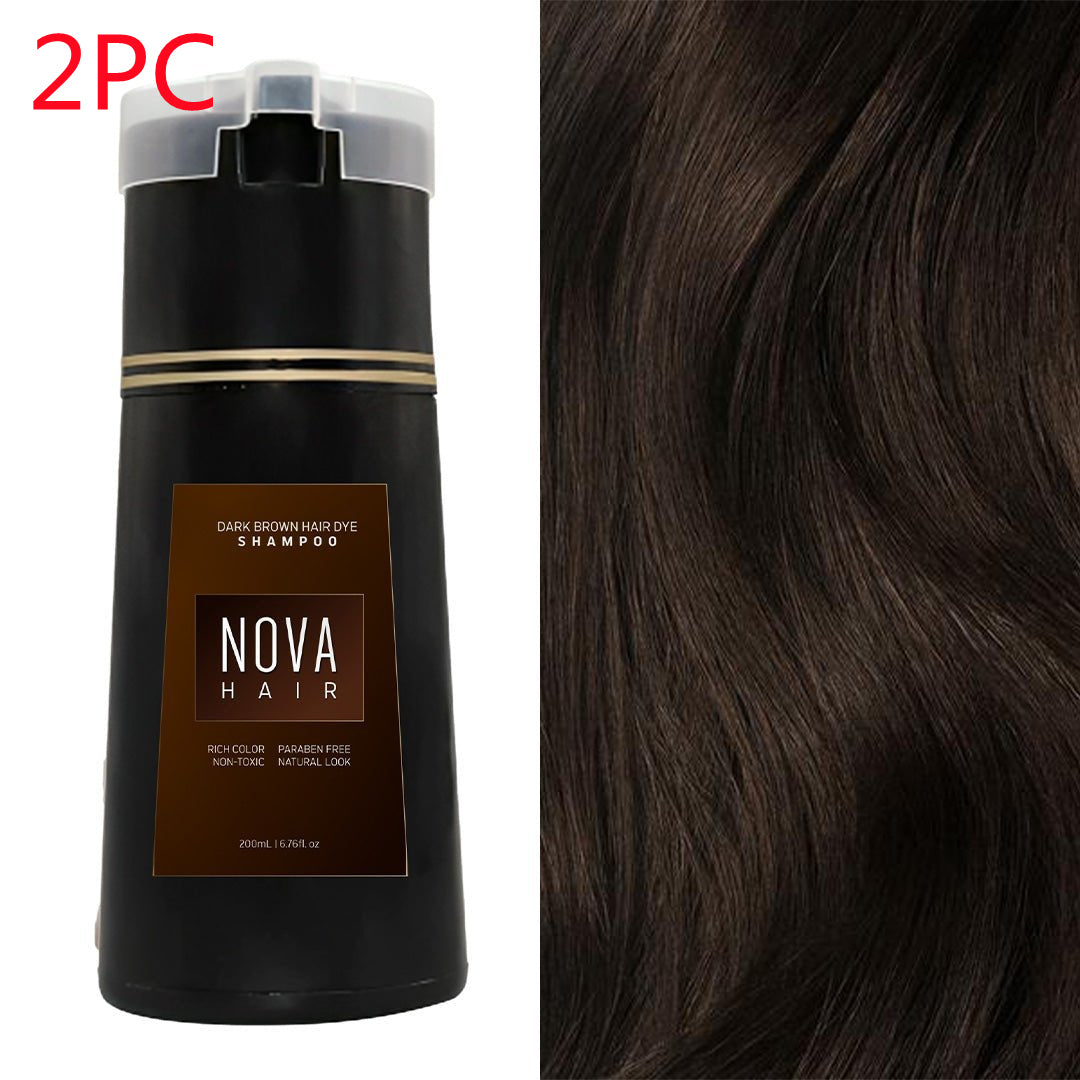 Nexora Natural Hair Color Shampoo — 3-in-1 Black